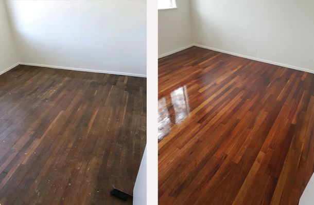 before and after floor sanding