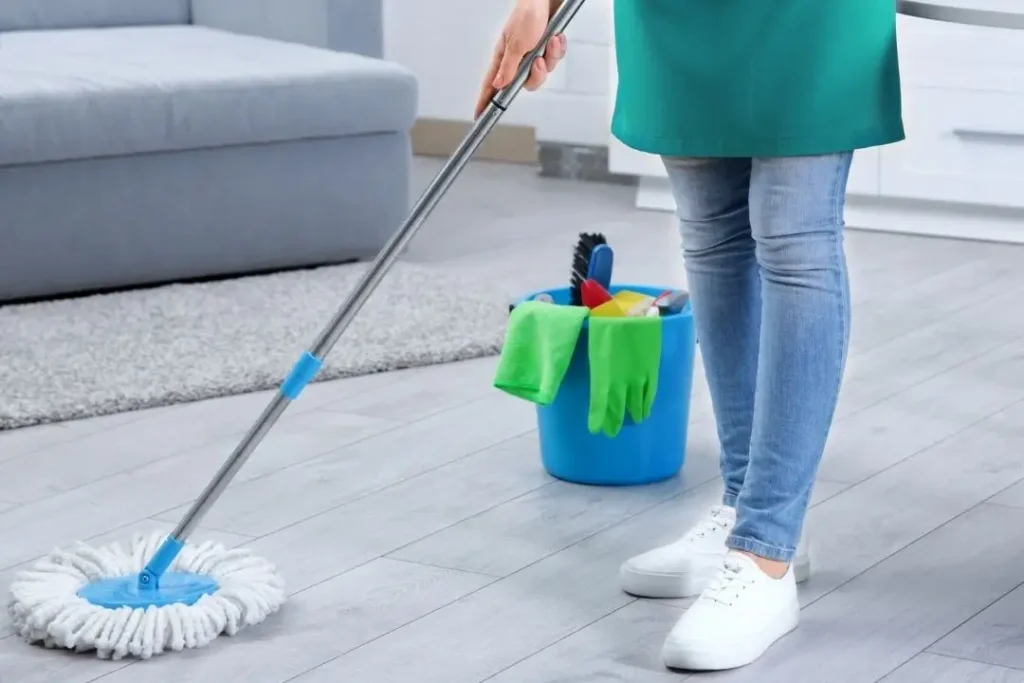 mopping timber floors