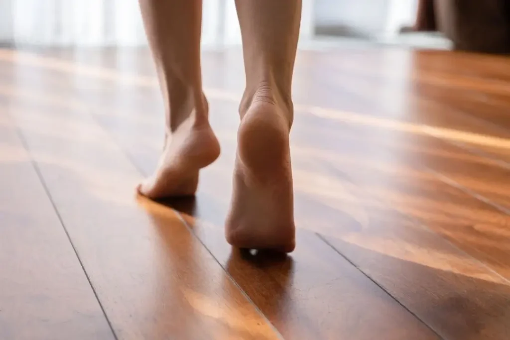 walking barefoot on timber floors