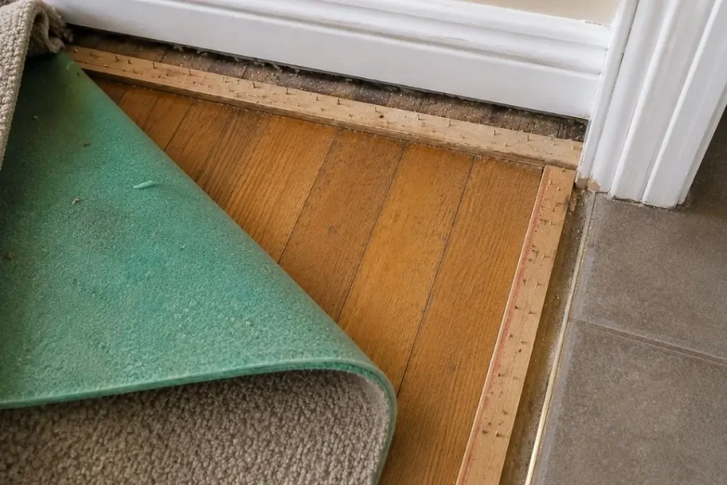 timber floor under carpet